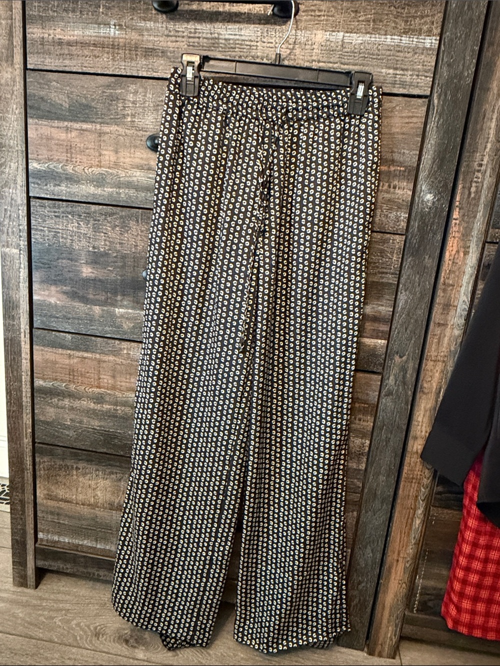 Wide-Leg Printed Black & White Pants- ZARA